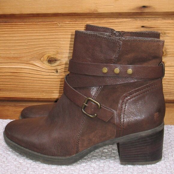 Brown Buckle Ankle Boots - Picture 4 of 9